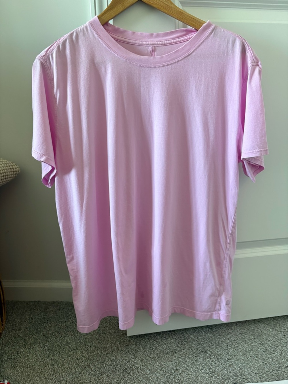 lululemon All Yours Oversized Organic Tee Crew Neck T-Shirt in Pink Pearl M - Picture 3 of 6